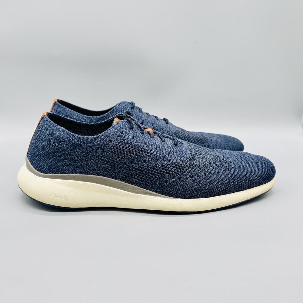 Cole Haan Shoes Mens 11.5 Blue Knit Grand Lace Up Casual Lightweight Sneakers